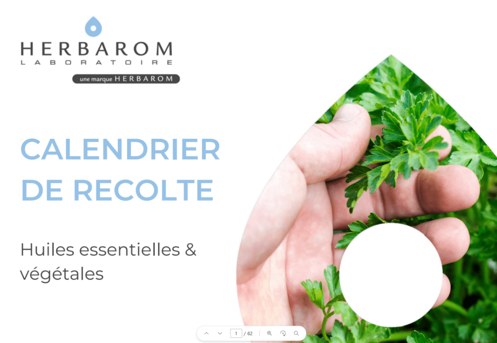 Calendrier Récolte des extraits végétaux Herbarom Laboratoire