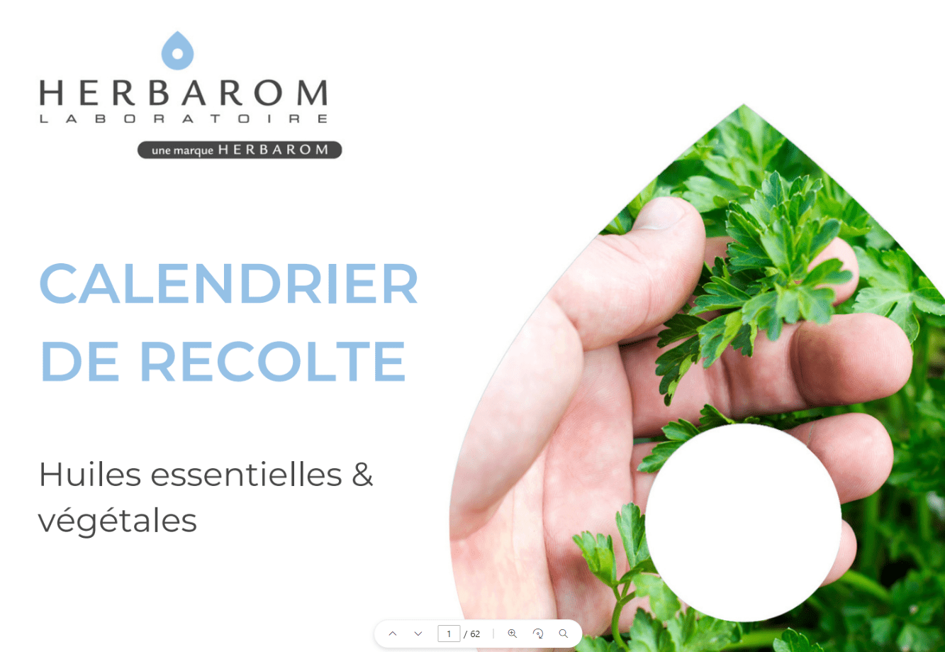 Harvest schedule for Herbarom Laboratoire plant extracts